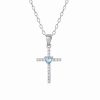 New * Giani Bernini Cubic Zirconia And Heart Glass Cross Pendant Necklace (0.70 Ct. T.W.) In Sterling Silver