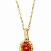 New * Effy Collection Citrine Oval 18 Pendant Necklace (1-1/5 Ct. T.W.) In 14K Gold Citrine