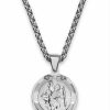 Wholesale * Macy'S En'S St. Christopher Diamond Pendant Necklace In Stainless Steel Stainless Steel