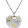 Hot * Macy'S Om Painted Heart Locket In Sterling Silver Sterling Silver