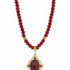 Wholesale * 2028 14K Gold Dipped Drop Necklace Red