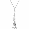 New * 2028 Silver-Tone Multi Charm Key Lock Chain Necklace Gray