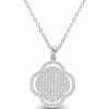 Best * Macy'S Cubic Zirconia Clover Necklace (1 1/5 Ct. T.W.) In Sterling Silver Sterling Silver