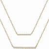 Clearance * Wrapped Diamond Double Bar Layered Necklace (1/6 Ct. T.W.) In 10K White Or Yellow Gold, 17 + 1 Extender, Created For Macy'S