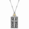 Online * 2028 Pewter Square Cross And Angel Slide Locket 28 Necklace Pewter