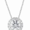 Wholesale * Badgley Mischka Lab Grown Diamond Halo 18 Pendant Necklace (1-1/5 Ct. T.W.) In 14K White Gold White Gold