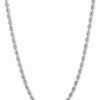 Clearance * Italian Gold 24 Rope Chain Necklace (3Mm) In 14K White Gold White Gold