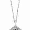 Best * Effy Collection Black Diamond Accent & Diamond (1/6 Ct. T.W.) Evil Eye 18 Pendant Necklace In Sterling Silver