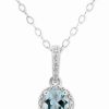 Clearance * Macy'S Aquamarine Solitaire 18 Pendant Necklace (3/8 Ct. T.W.) In Sterling Silver