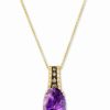 New * Le Vian Grape Amethyst (3-7/8 Ct. T.W.) & Diamond (1/8 Ct. T.W.) 18 Pendant Necklace In 14K Gold Grape Amethyst