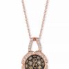 Best * Le Vian Chocolatier Diamond Cluster 18 Pendant Necklace (7/8 Ct. T.W.) In 14K Rose Gold Rose Gold