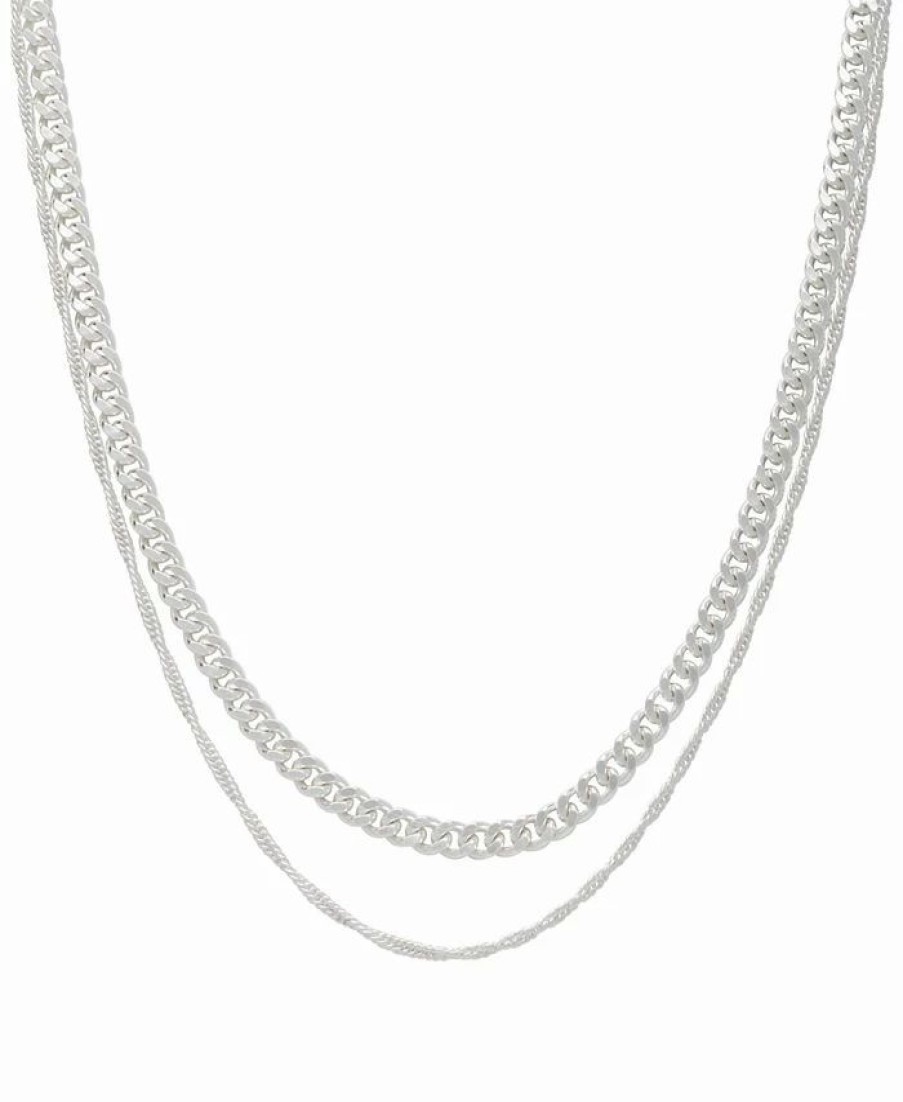 Best * And Now This Women'S Double Chain Necklace 16 + 2 Extender And 18 + 2 Extender Fine Silver Plated