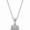 Best * Macy'S Diamond Cluster Pendant Necklace (1/4 Ct. T.W.) In Sterling Silver Sterling Silver