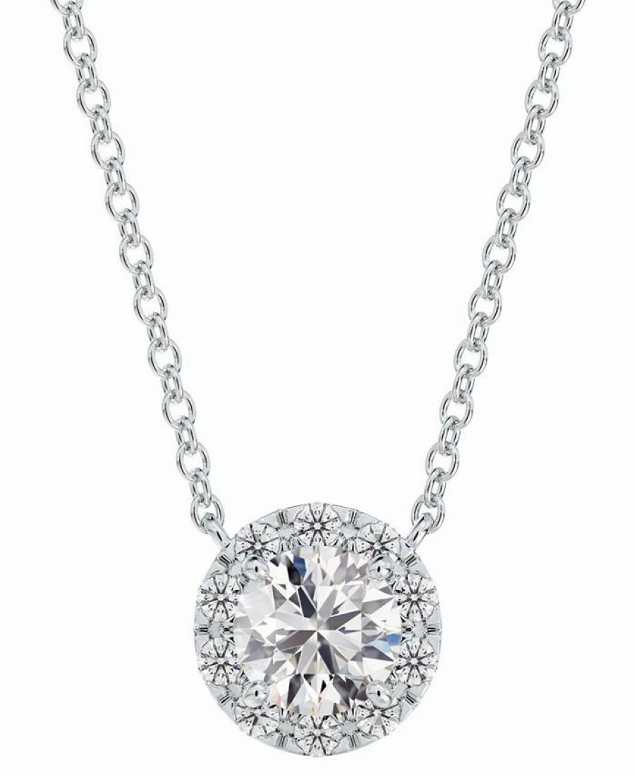 Wholesale * De Beers Forevermark Iamond Halo Pendant Necklace (1 Ct. T.W.) In 14K White Gold, 16 + 2 Extender White Gold