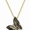 New * Effy Collection Mother-Of-Pearl & Diamond Accent Butterfly 18 Pendant Necklace In 14K Gold 14K Yellow Gold