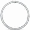 Best * Arabella Cubic Zirconia Oval & Round 18 Collar Necklace In Sterling Silver Sterling Silver