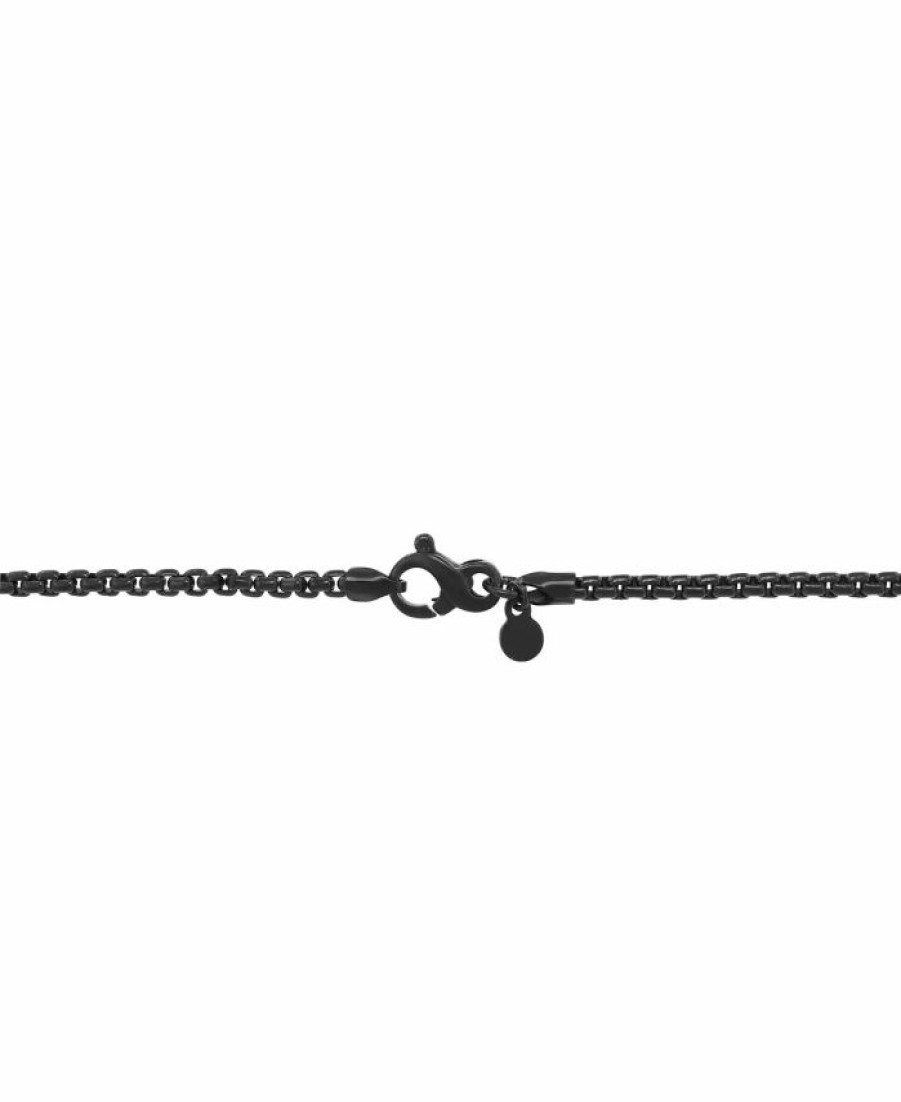 Clearance * Effy Collection Men'S Onyx And Black Spinel 24 Pendant Necklace In Black Pvd Plated Sterling Silver Silver