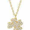 Best * Giani Bernini Cubic Zirconia Four Leaf Clover Pendant Necklace In 18K Gold-Plated Sterling Silver, Created For Macy'S Gold Over Sterling Silver