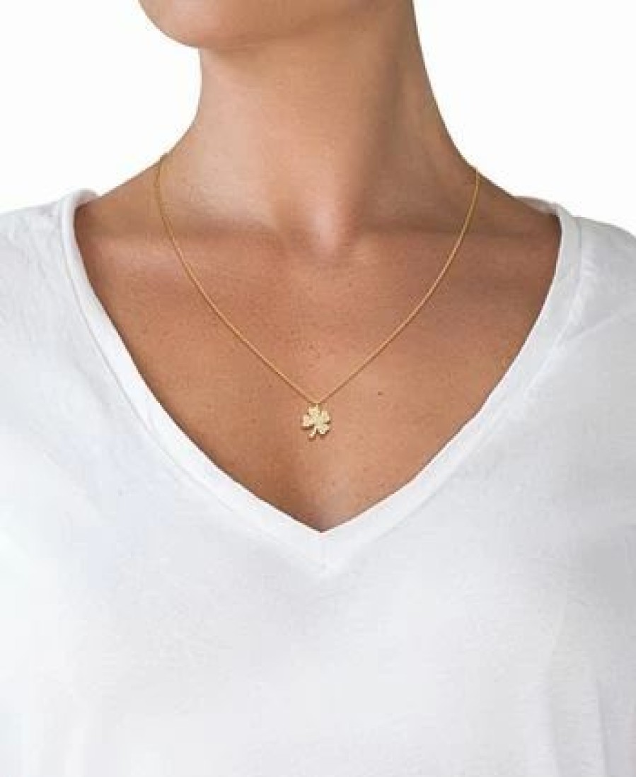 Best * Giani Bernini Cubic Zirconia Four Leaf Clover Pendant Necklace In 18K Gold-Plated Sterling Silver, Created For Macy'S Gold Over Sterling Silver