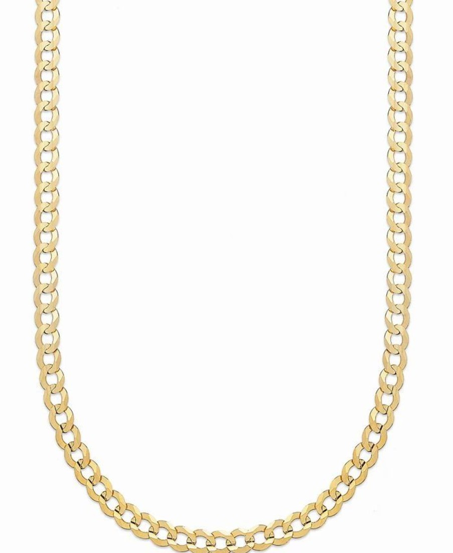 Clearance * Italian Gold Curb Chain 22 Necklace (5-3/4Mm) In Solid 14K Gold No Color