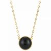 Wholesale * 2028 Gold-Tone Onyx Stone Necklace Black