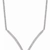 Online * Wrapped Diamond V-Necklace In 10K White Gold (1/6 Ct. T.W.) White Gold