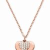 Wholesale * Michael Kors Women'S Mini Pave Heart Sterling Silver Necklace, 16 + 2 Extender Rose Gold