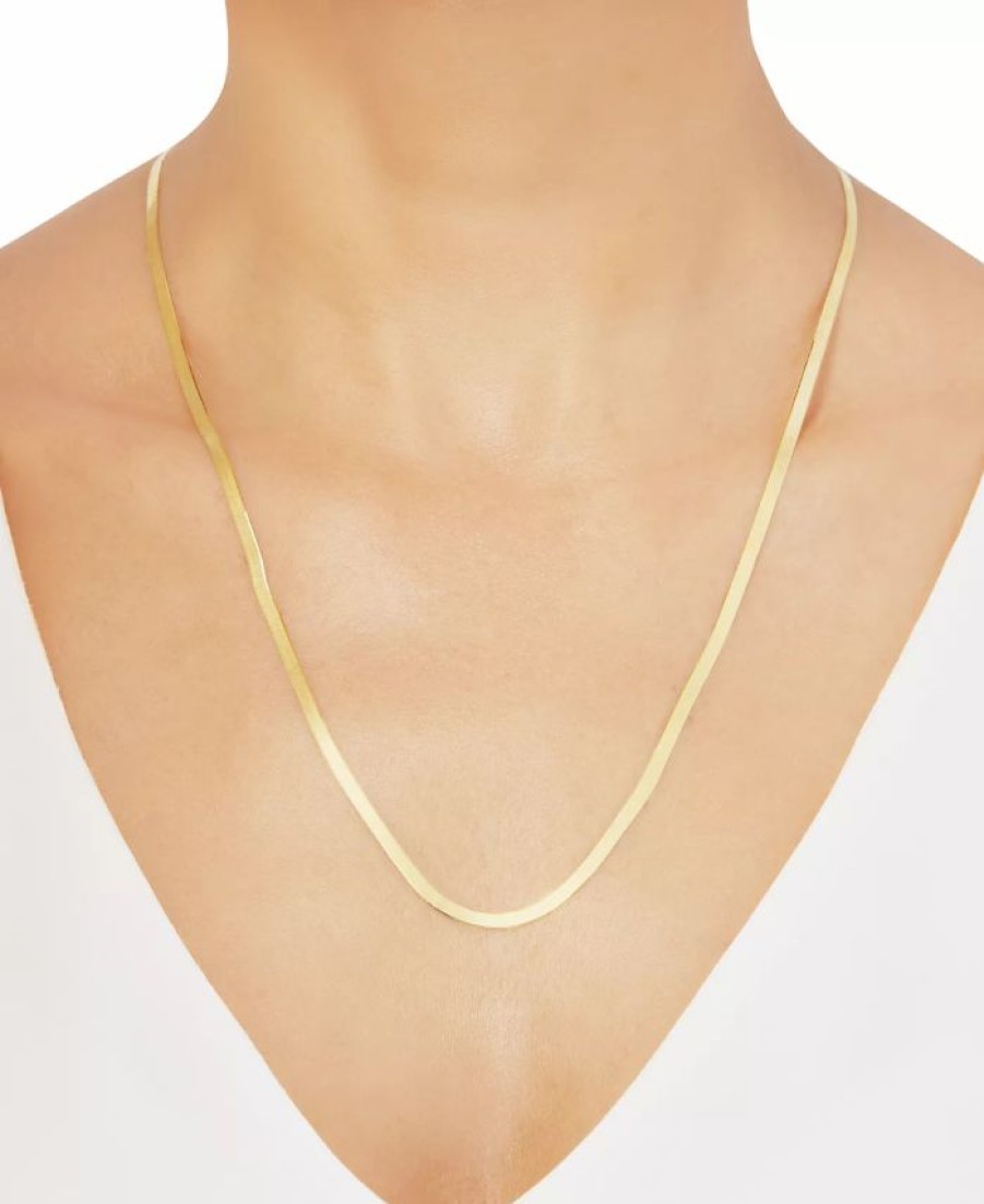 Online * Italian Gold Herringbone 22 Chain Necklace In 10K Gold Gold