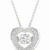 New * Twinkling Diamond Star Heart Halo 18 Pendant Necklace (1/4 Ct. T.W.) In 10K White Gold White Gold