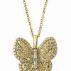 Hot * Effy Collection Yellow Diamond (1/3 Ct. T.W.) & White Diamond (1/3 Ct. T.W.) Butterfly 18 Pendant Necklace In 14K Gold Yellow Gold