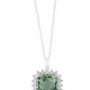 Wholesale * Effy Collection Green Amethyst (9-1/3 Ct. T.W.) & Diamond (1/5 Ct. T.W.) Halo 18 Pendant Necklace In 14K White Gold Green Amethyst