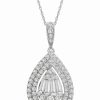 Hot * Wrapped In Love Diamond Teardrop Cluster Pendant Necklace (1 Ct. T.W.) In 14K White Gold Or 14K Yellow Gold, 16 + 4 Extender, Created For Macy'S