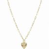 Clearance * Unwritten 14K Gold Flash Plated Cubic Zirconia Heart Pendant Necklace Gold-Tone