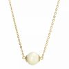 Best * 2028 Gold Tone Cultured Mother Of Pearl Shell Bead Necklace White