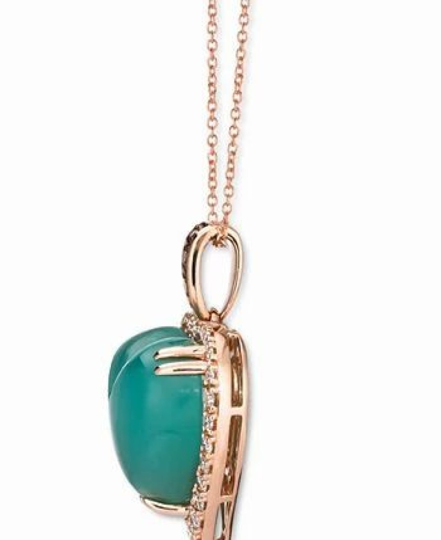 Wholesale * Le Vian Chocolatier Aquaprase & Diamond (1/3 Ct. T.W.) Heart 18 Pendant Necklace In 14K Rose Gold Rose Gold