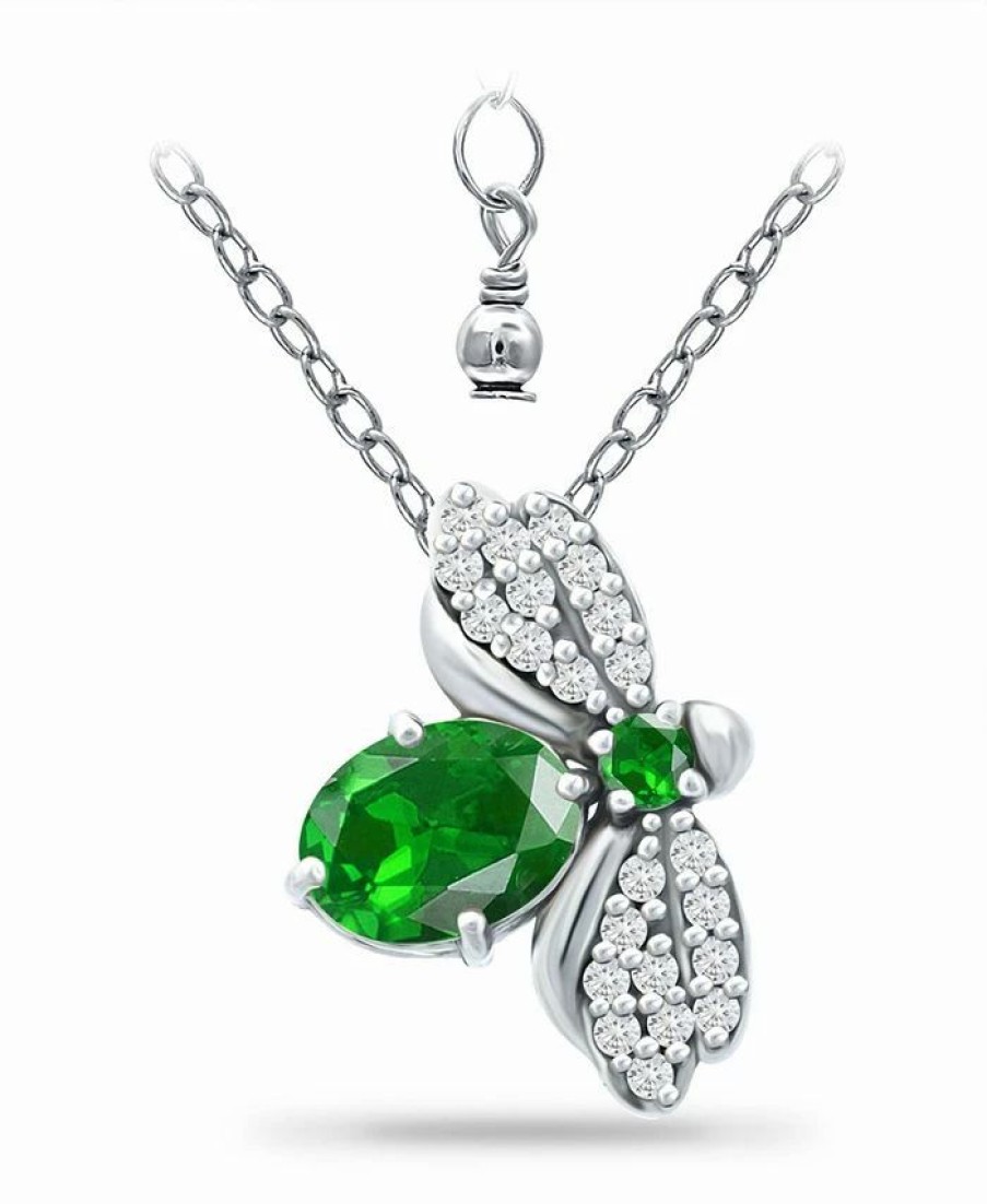 Wholesale * Giani Bernini Created Green Quartz And Cubic Zirconia Bee Pendant Sterling Silver, Green