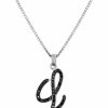 Online * Macy'S Sterling Silver Necklace, Black Diamond L Initial Pendant (1/4 Ct. T.W.) No Color