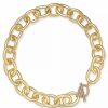 New * Inc International Concepts Gold-Tone Pave Toggle Chain-Link 18 Collar Necklace, Created For Macy'S Gold