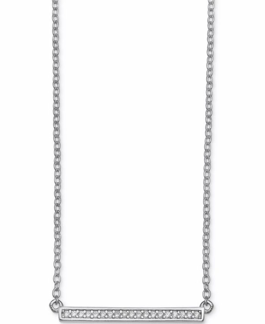 Online * Giani Bernini Cubic Zirconia Pave 16 Bar Necklace In Sterling Silver, Created For Macy'S Sterling Silver