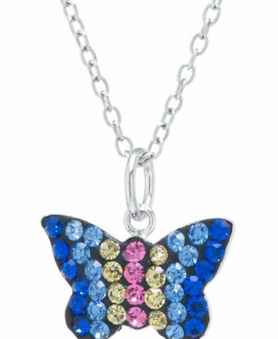 Best * Giani Bernini Multicolor Pave Crystal Butterfly Pendant With 18 Chain Set In Sterling Silver Multi