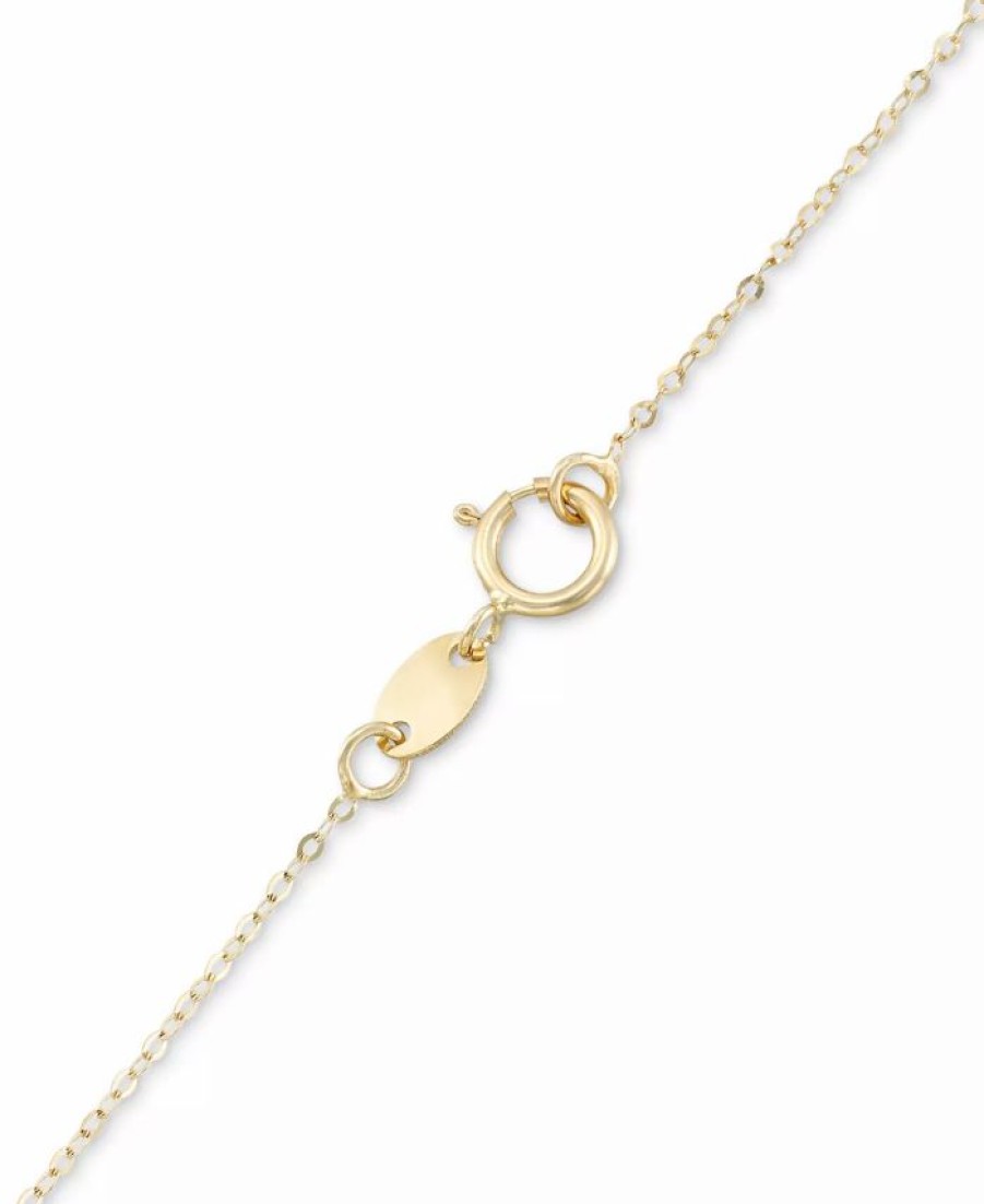 Hot * Italian Gold Mother-Of-Pearl Heart Key 18 Pendant Necklace In 10K Gold Yellow Gold