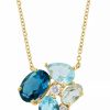 Best * Effy Collection Multi-Gemstone (1-3/4 Ct.T.W.) & Diamond (1/20 Ct. T.W.) Cluster Pendant Necklace In 14K Gold Multi Color