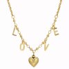 Wholesale * 2028 Women'S Heart Love Necklace Gold-Tone