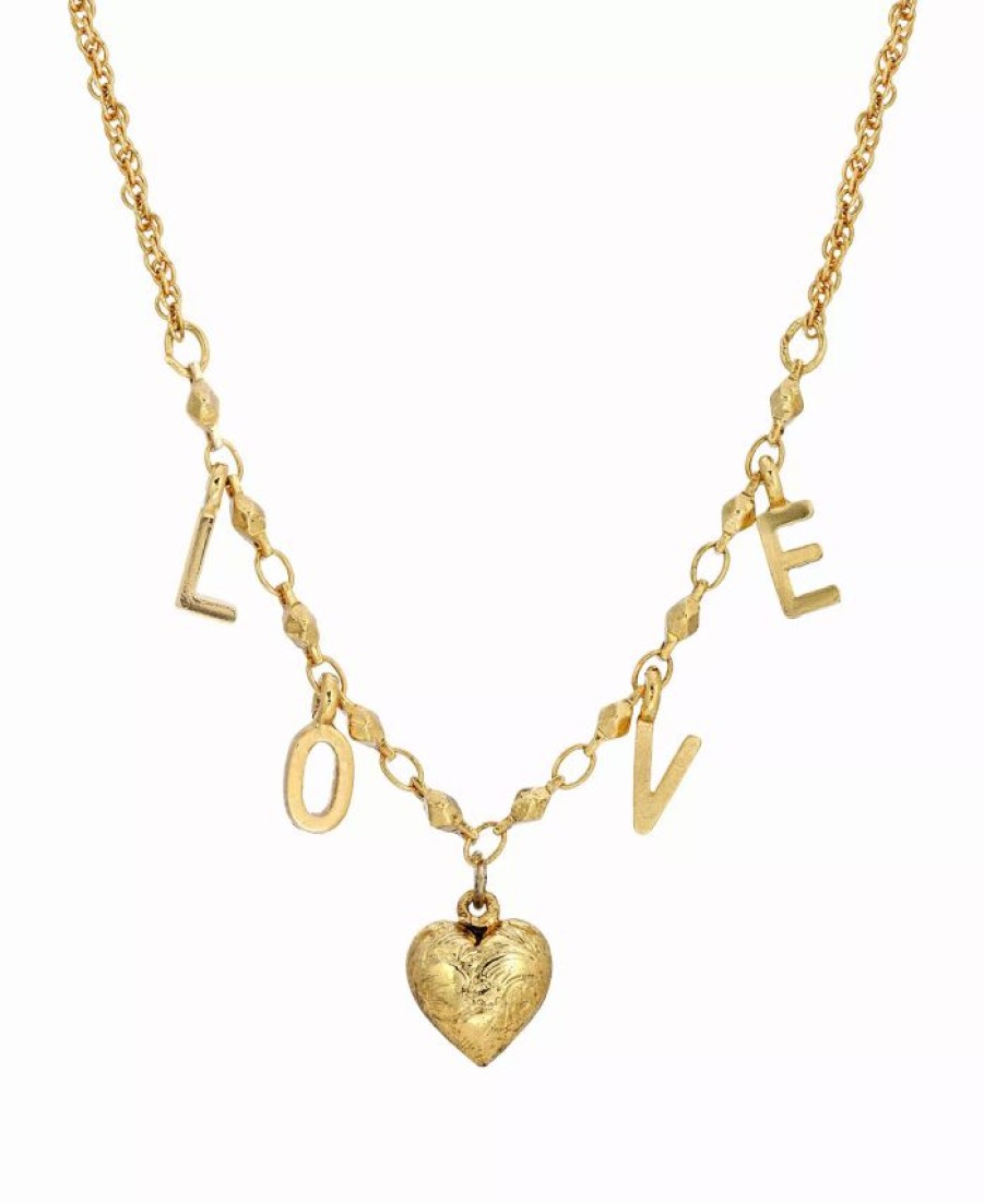 Wholesale * 2028 Women'S Heart Love Necklace Gold-Tone