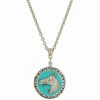 Wholesale * 2028 Enamel Horse Necklace Turquoise