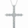 Best * Macy'S Diamond 18 Cross Pendant Necklace (2 Ct. T.W.) In 14K White Gold White Gold