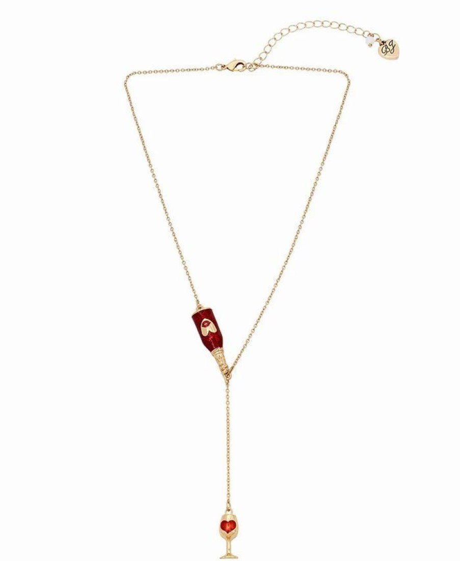 Wholesale * Betsey Johnson Wine Y-Necklace Red