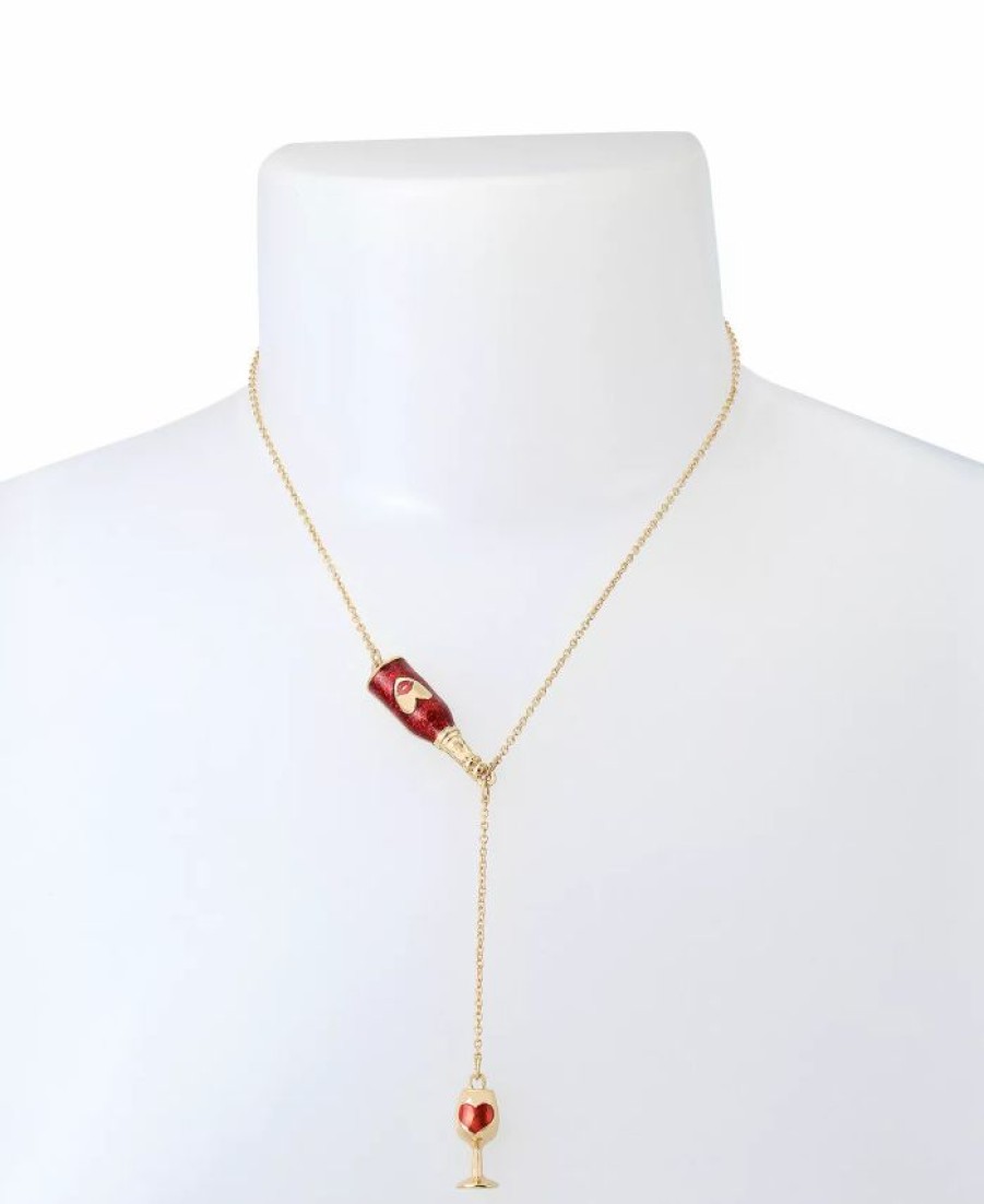 Wholesale * Betsey Johnson Wine Y-Necklace Red