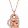 Hot * Le Vian Nude Diamond Dog Paw Heart 20 Pendant Necklace (7/8 Ct. T.W.) In 14K Rose Gold Rose Gold