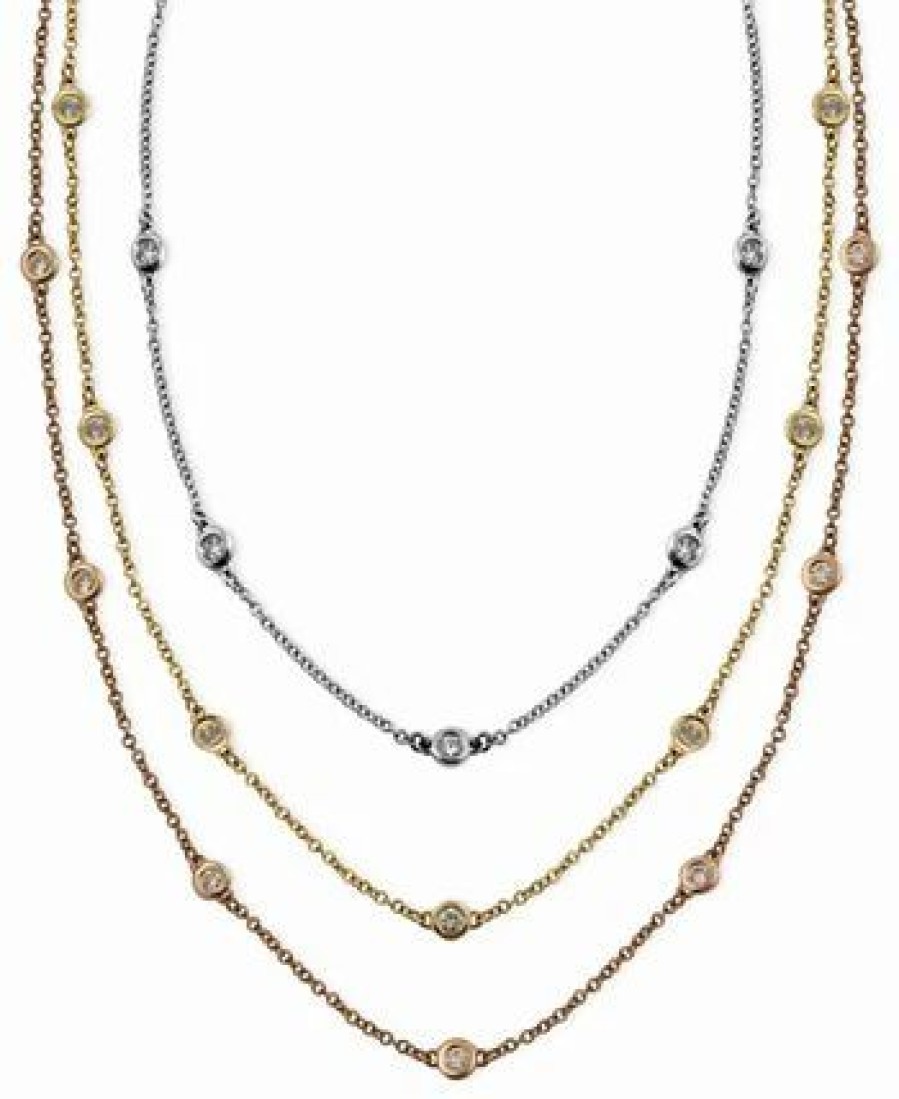 Wholesale * Effy Collection Trio By Effy Diamond Seven Station Necklace 16-18 (1/2 Ct. T.W.) In 14K White, Yellow Or Rose Gold